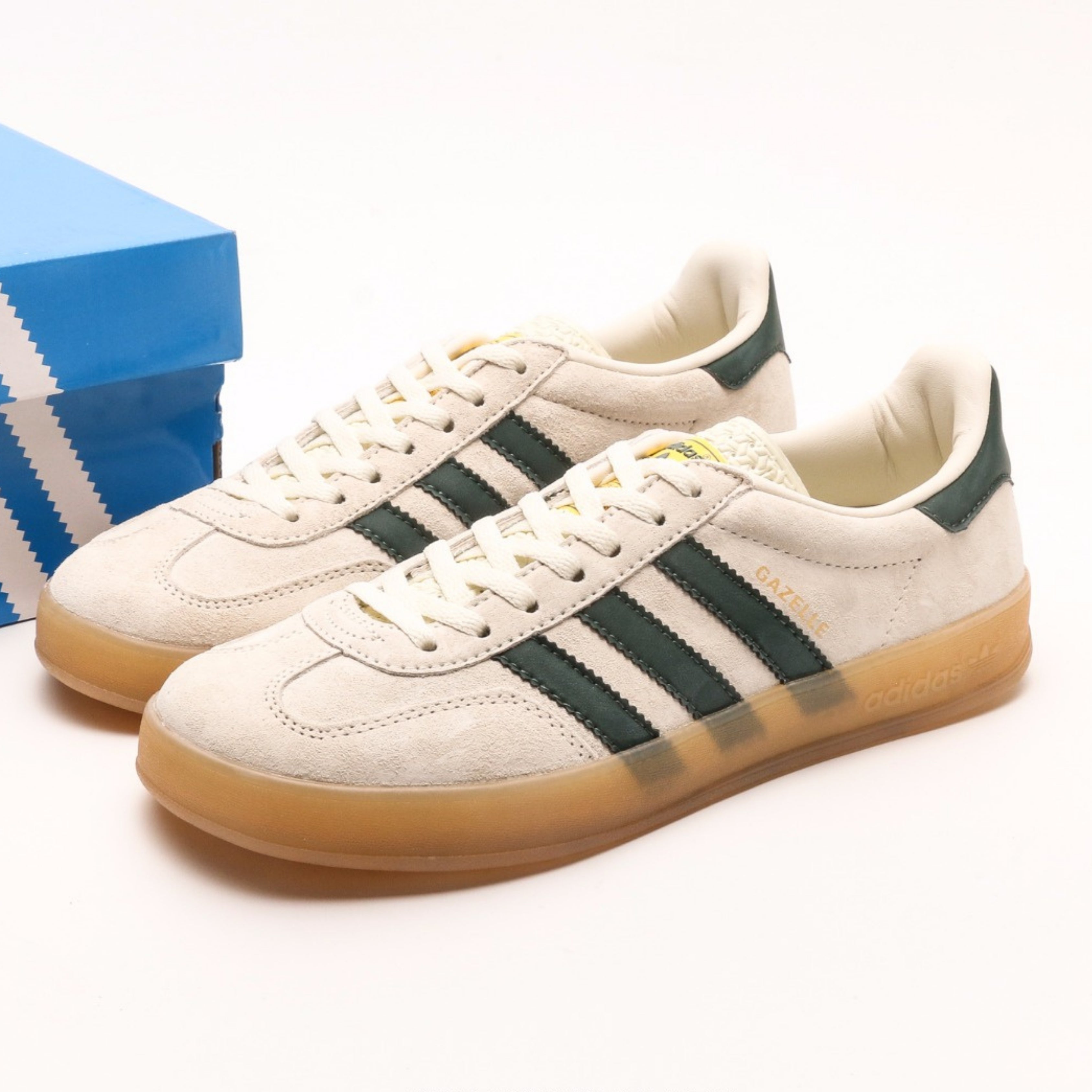 adidas Gazelle Indoor Cream White Collegiate Green Gum