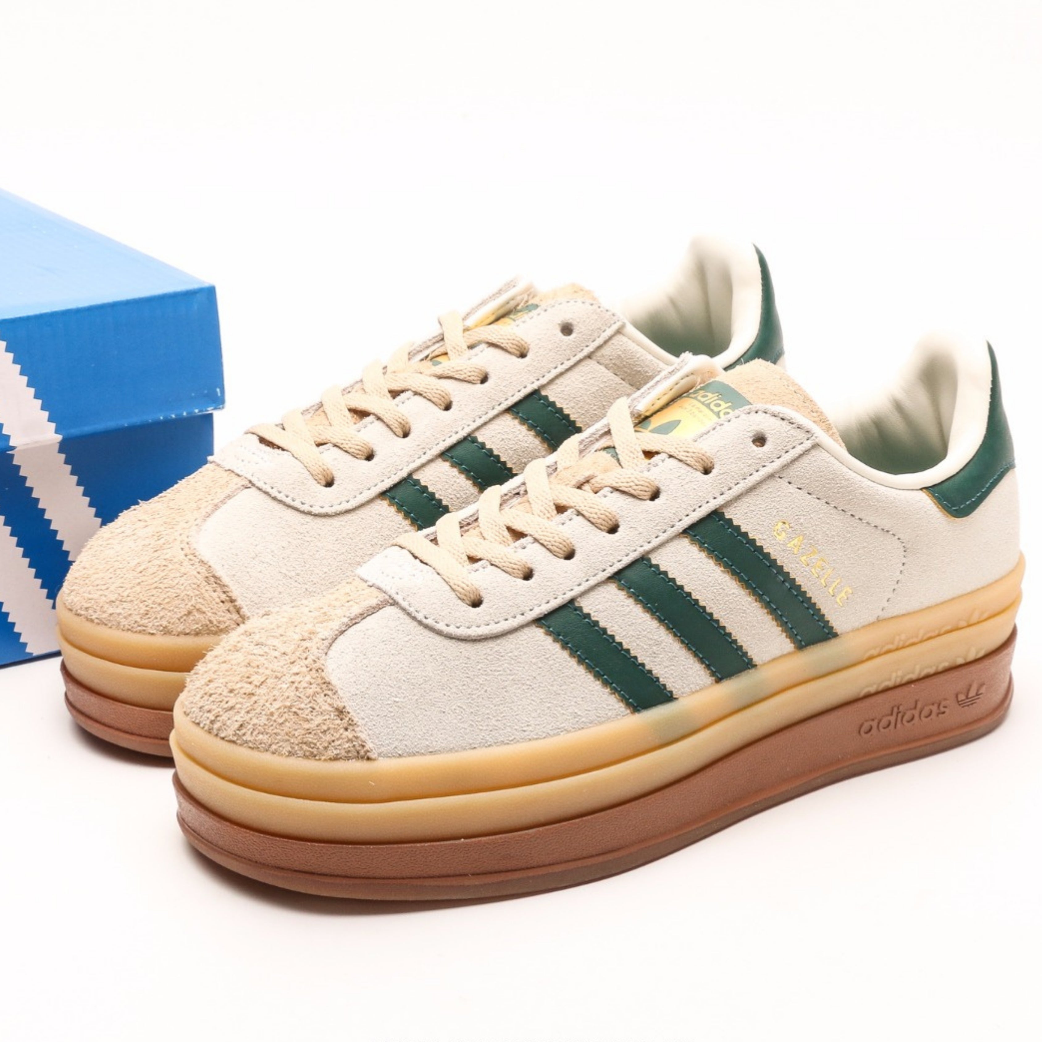 adidas Gazelle Bold Magic Beige Collegiate Green