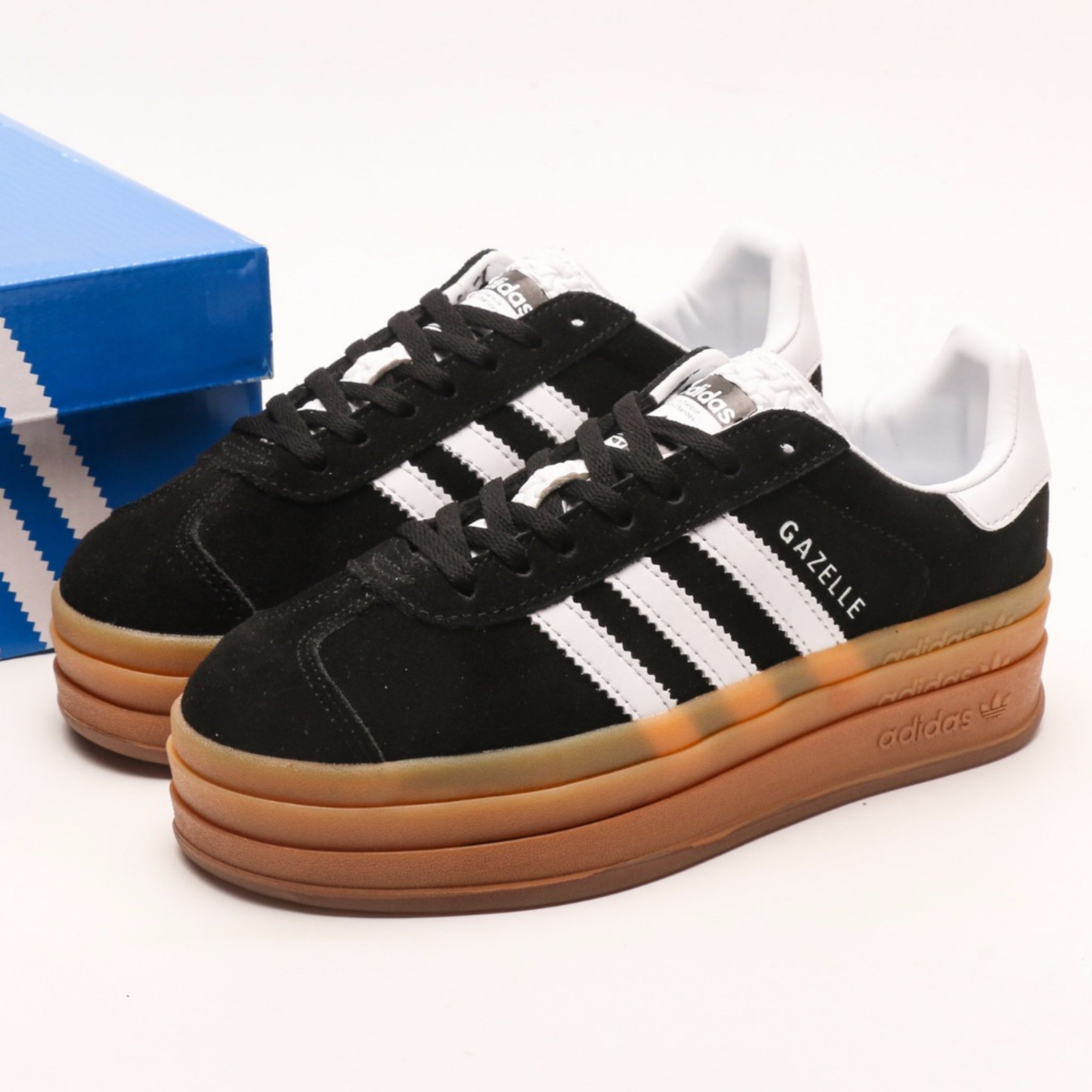 adidas Gazelle Bold Black White Gum