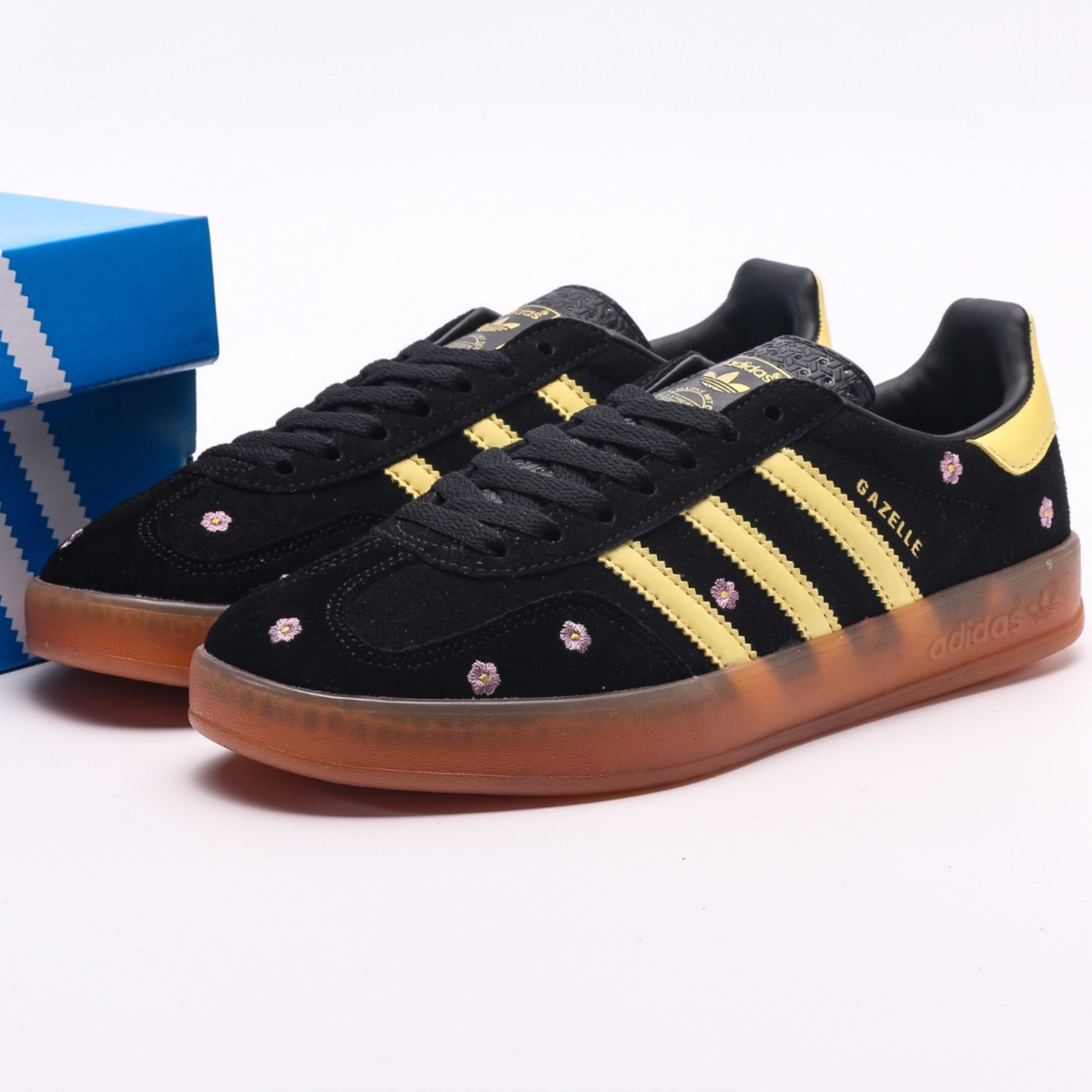 adidas Gazelle Indoor Core Black Almost Yellow Floral