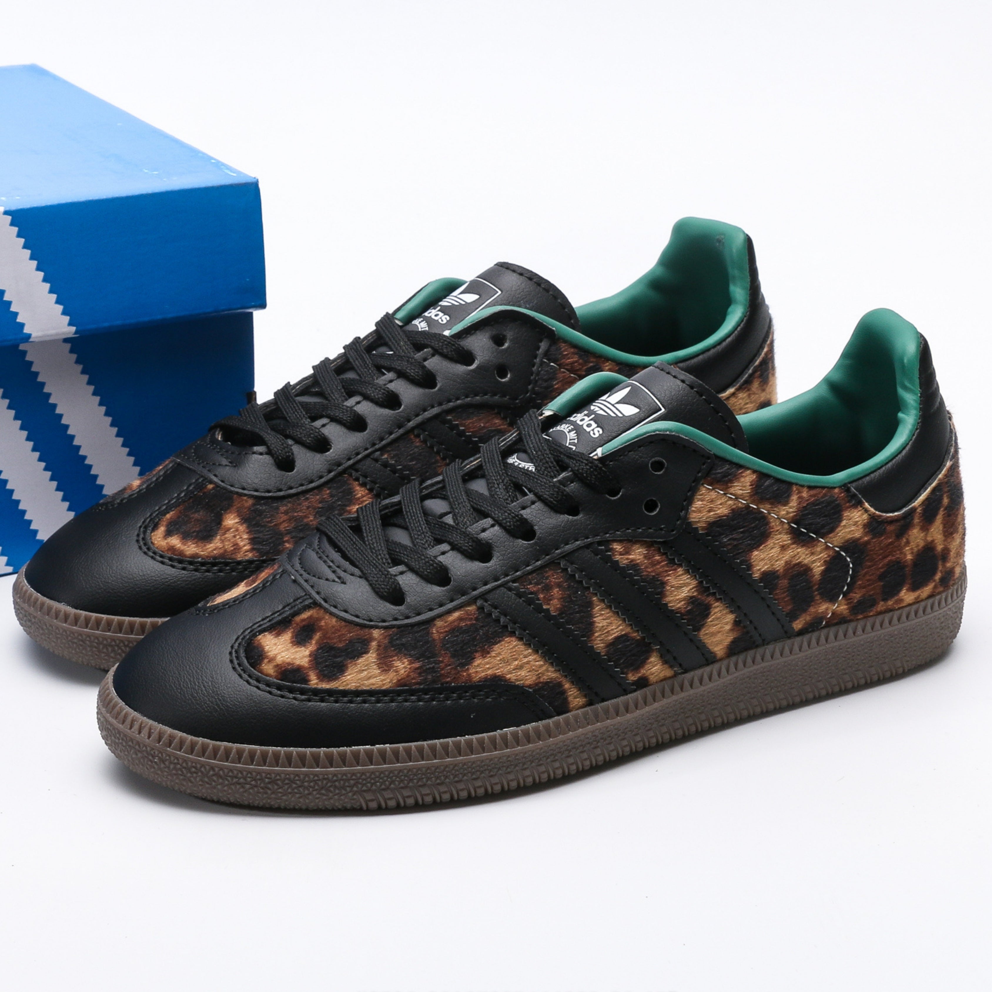 adidas Samba OG Black Green Leopard