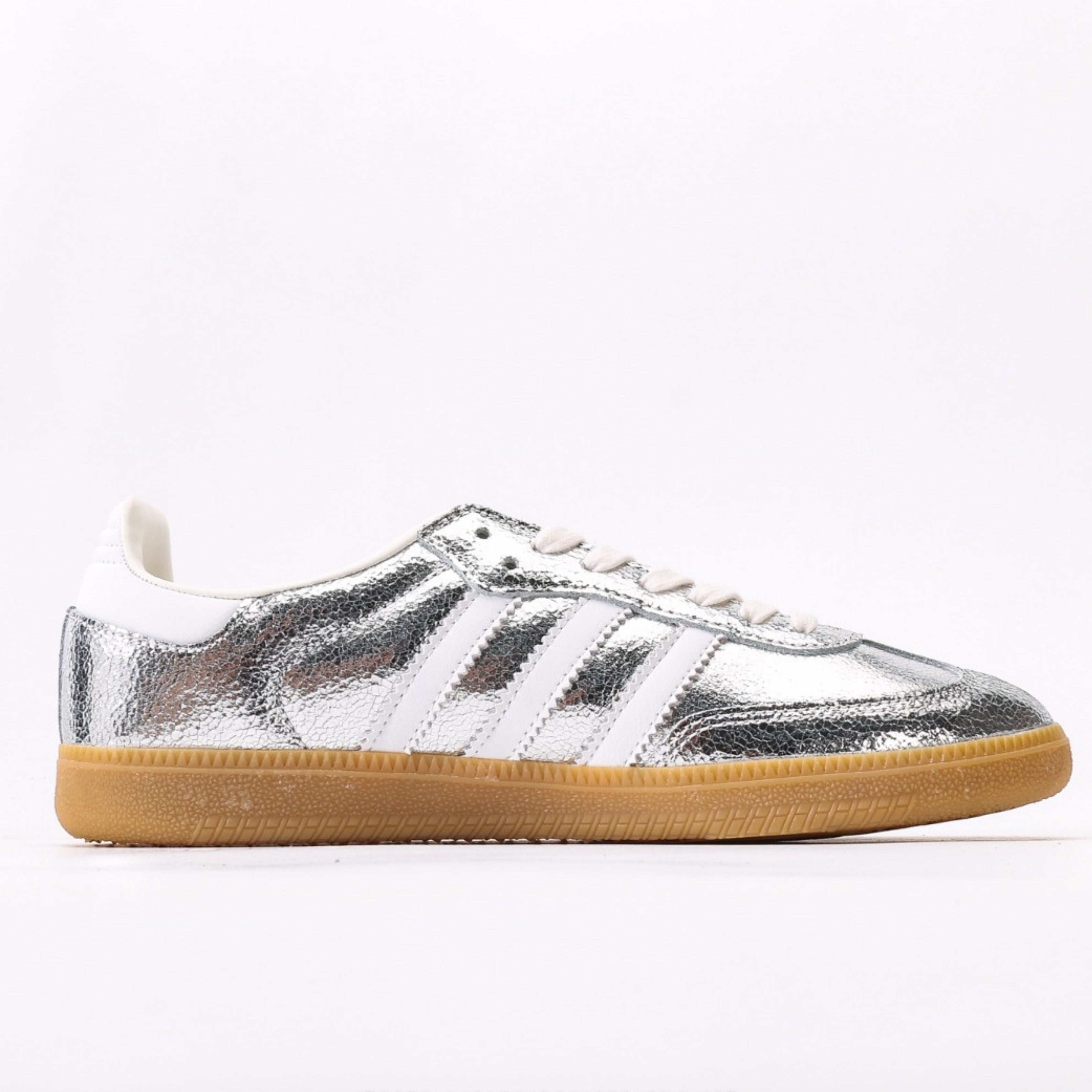adidas Samba OG Silver Metallic Cracked Leather