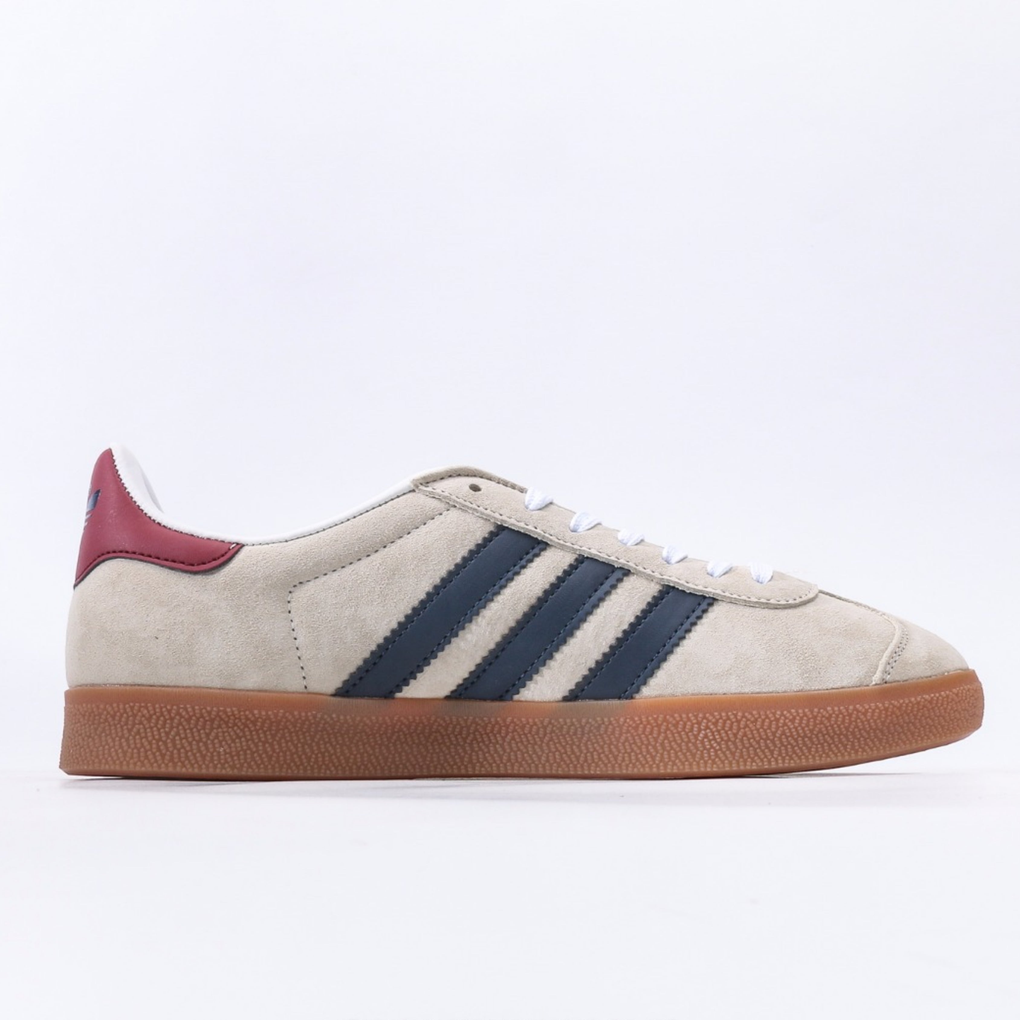 adidas Gazelle Beige Dark Blue Collegiate Burgundy