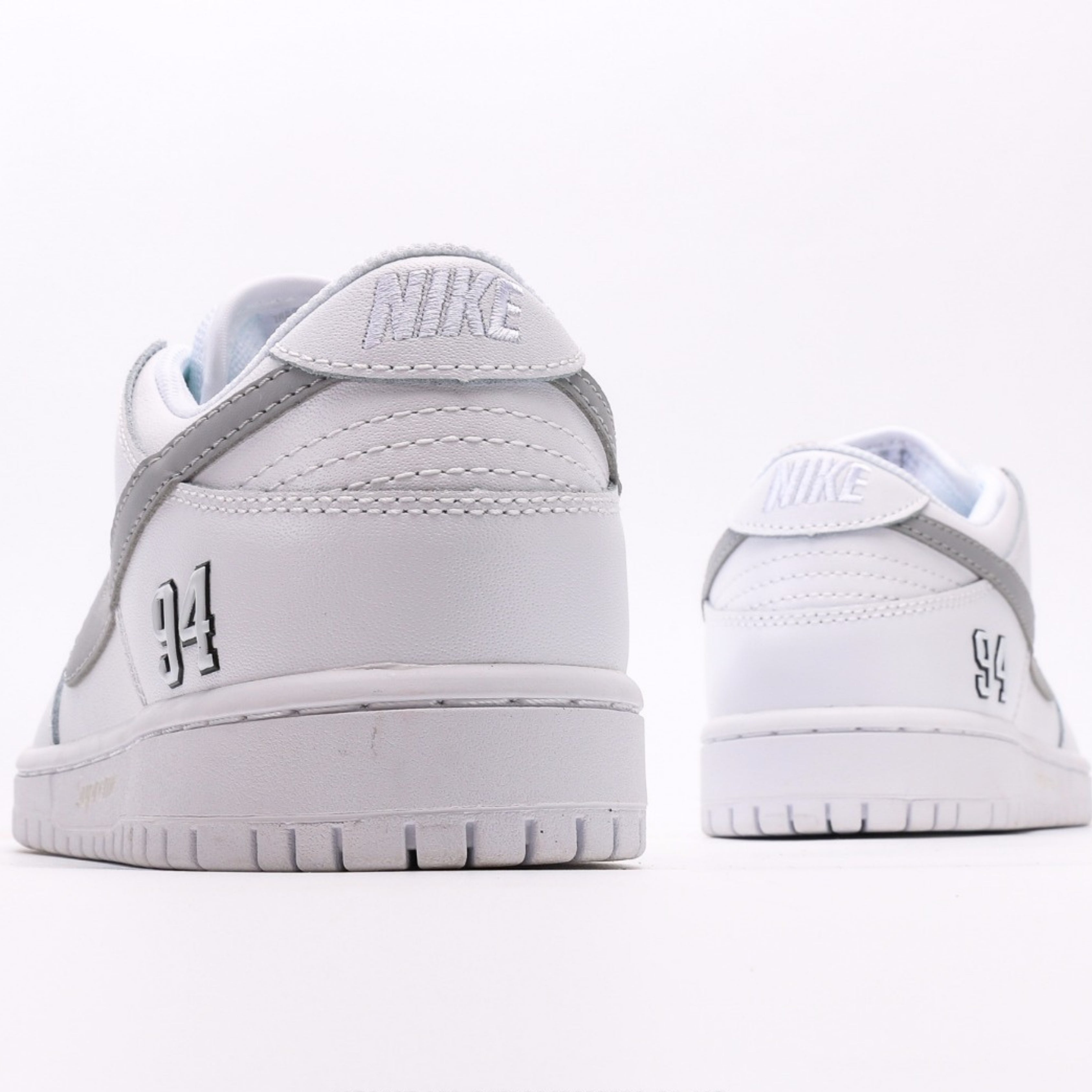 Nike SB Dunk Low Supreme 94 White Metallic Silver