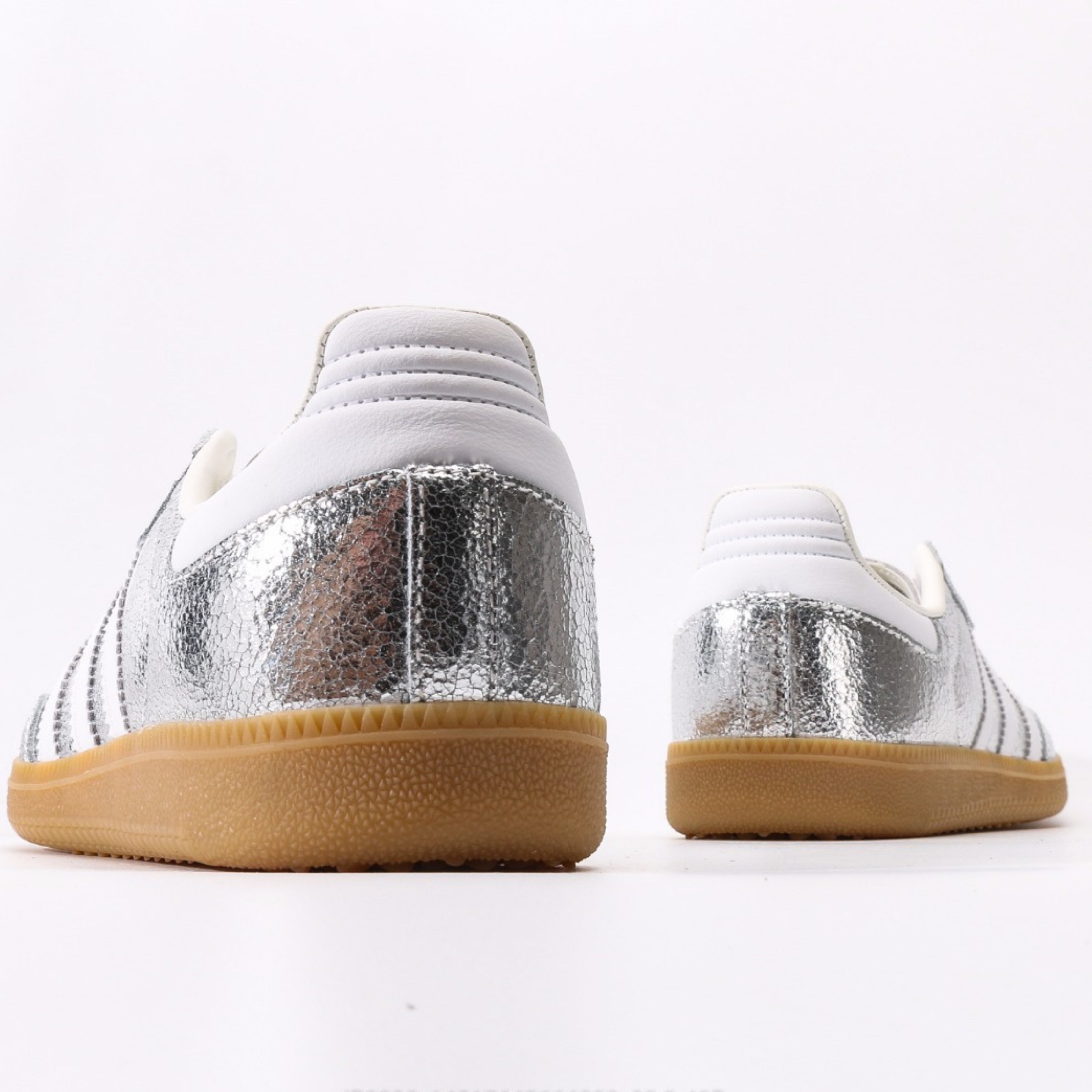 adidas Samba OG Silver Metallic Cracked Leather